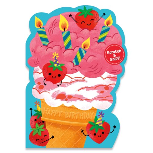 SCRATCH & SNIFF BIRTHDAY CARD DOUBLE SCOOP