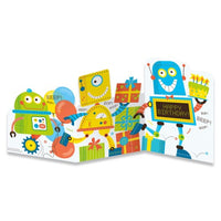 ROBOTS TRI-FOLD BIRTHDAY CARD