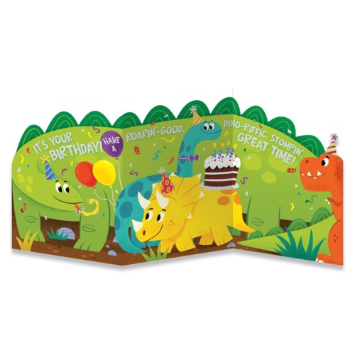 DINO TRI-FOLD BIRTHDAY CARD