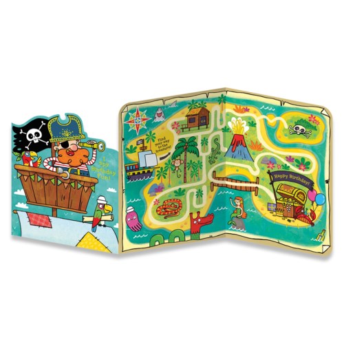 PIRATE TREASURE TRI-FOLD BIRTHDAY CARD