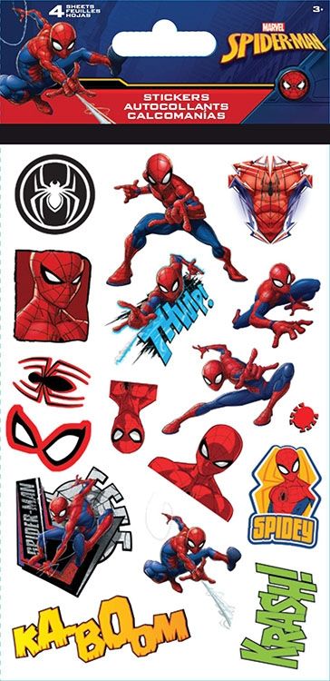 STICKERS-4SHEET SPIDERMAN