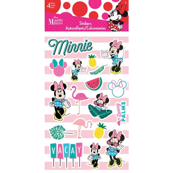 STICKERS-4SHEET MINNIE MOUSE