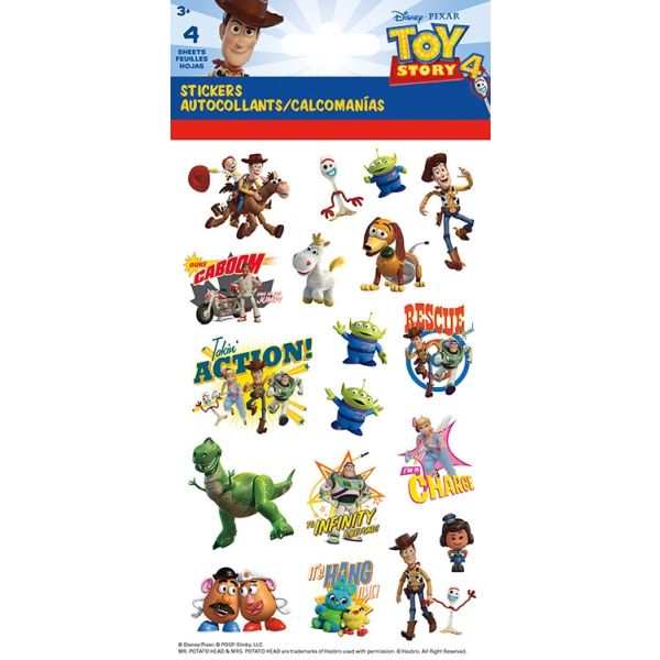STICKERS-4SHEET TOY STORY 4